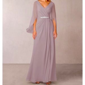 Mother of the bride formal long sleeve dress.